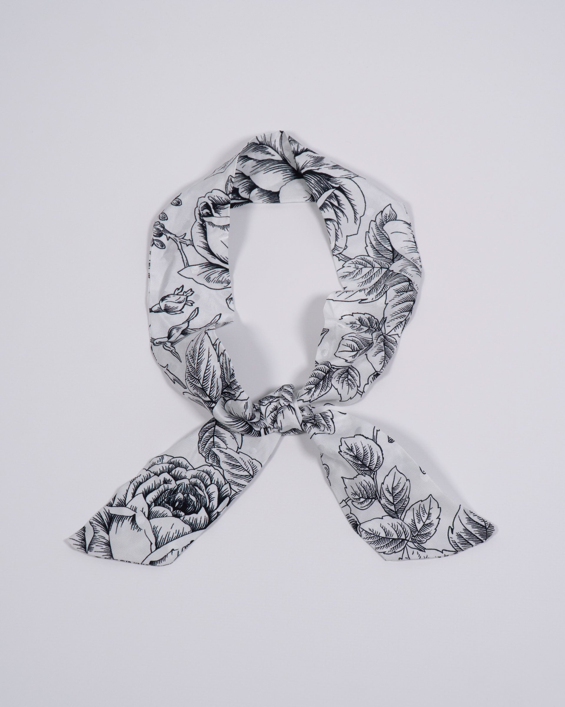 Twill fiori bianco e nero