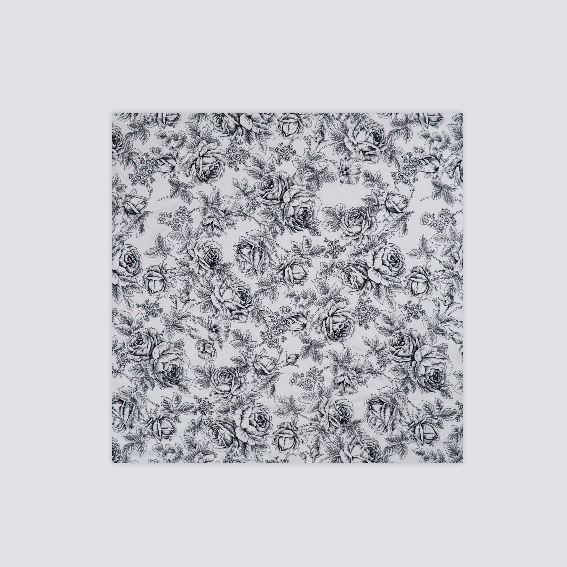 Foulard fiori bianco e nero