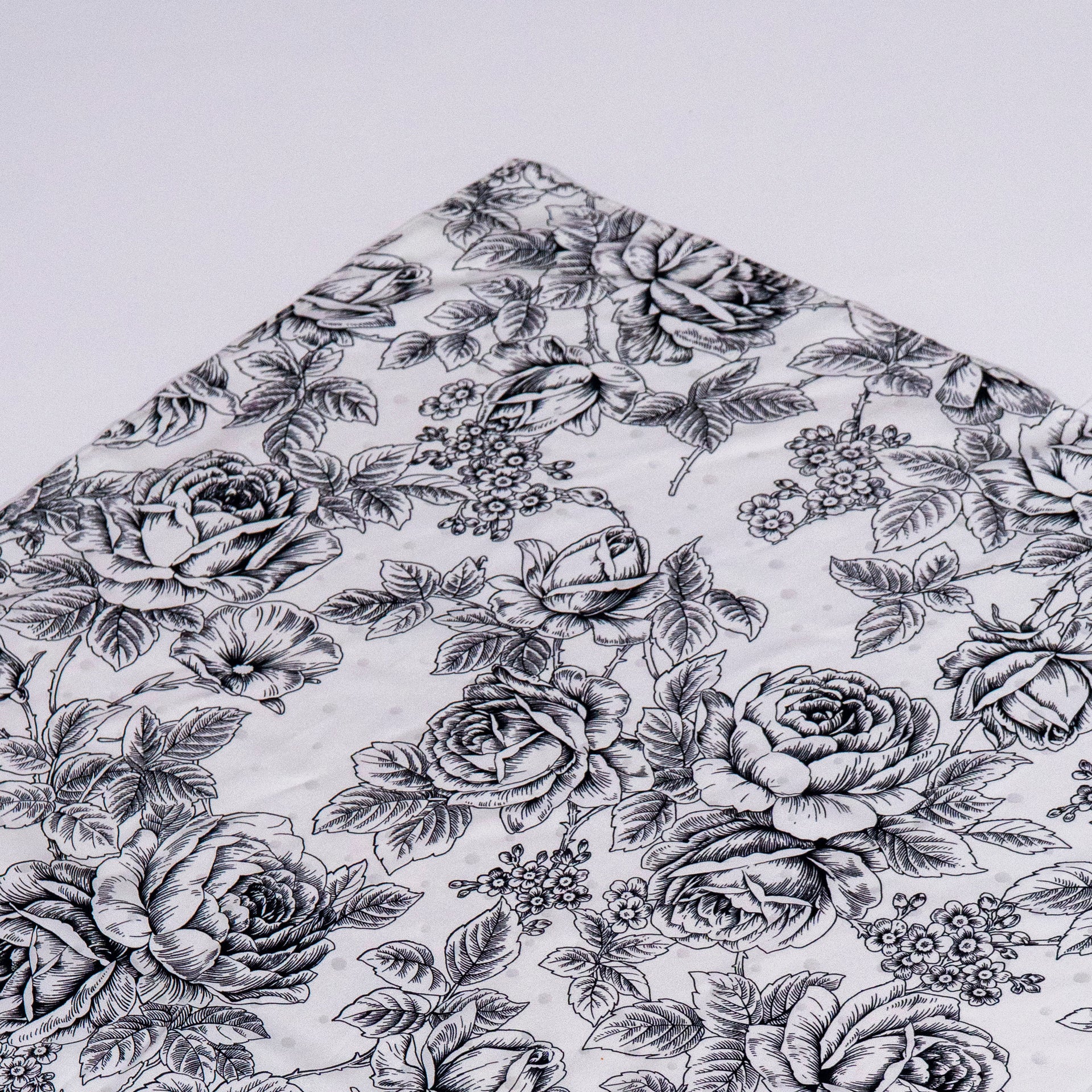 Foulard fiori bianco e nero