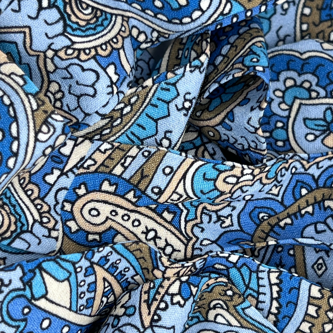 Scrunchie blu jacquard
